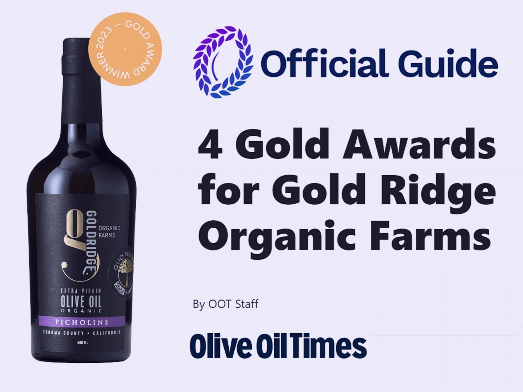 4 Gold Awards for Gold Ridge Organic Farms