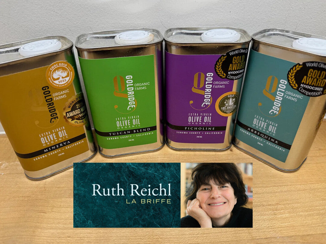 A Perfect Present: Goldridge’s Olio Nuovo Featured in Ruth Reichl’s Holiday Guide
