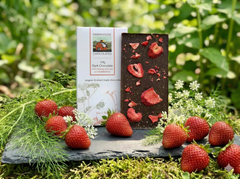 71% Organic Chocolate Bar w/ Fennel Pollen & Strawberries | Farmhouse Chocolates | 2 oz.