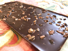 71% Organic Chocolate Bar w/ Cacao Nibs & Alaskan Sea Salt | Farmhouse Chocolates | 2 oz.