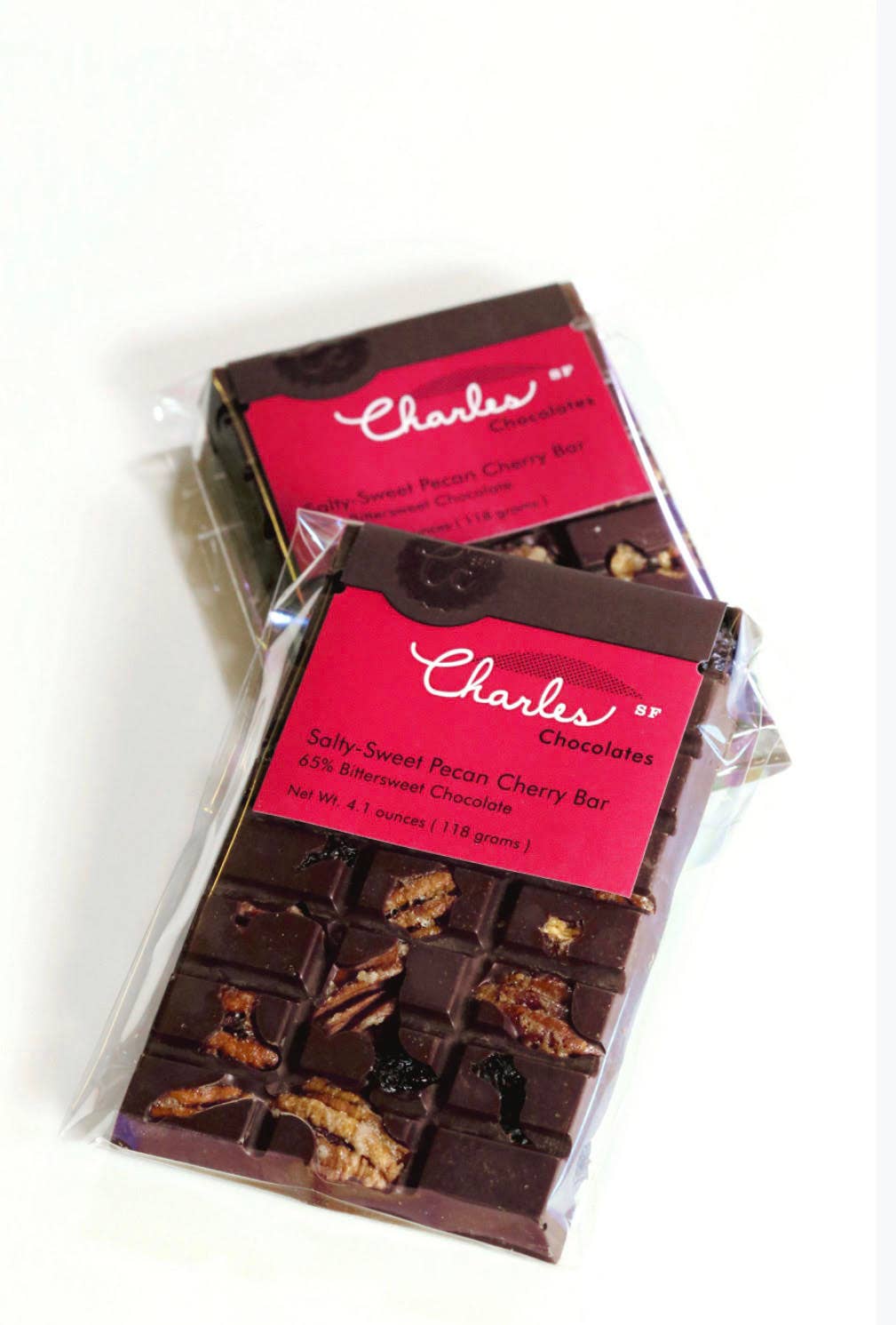 Salty Sweet Pecan Cherry Bar | Charles Chocolates | 4.1 oz