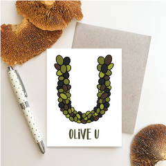 Olive U Greeting Card | Bean Horse Car Designs