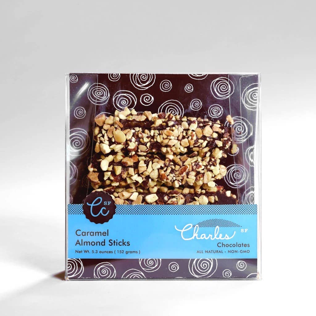 Charles Chocolates | Caramel Almond Sticks, 5.3 oz