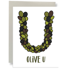 Olive U Greeting Card | Bean Horse Car Designs